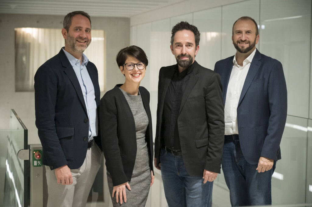 v.l.n.r. Niko Pabst (Awardix &MCÖ), Regina Loster (MCÖ), Christoph Berndl (Awardix) und Andreas Ladich (MCÖ & Flughafen Wien).